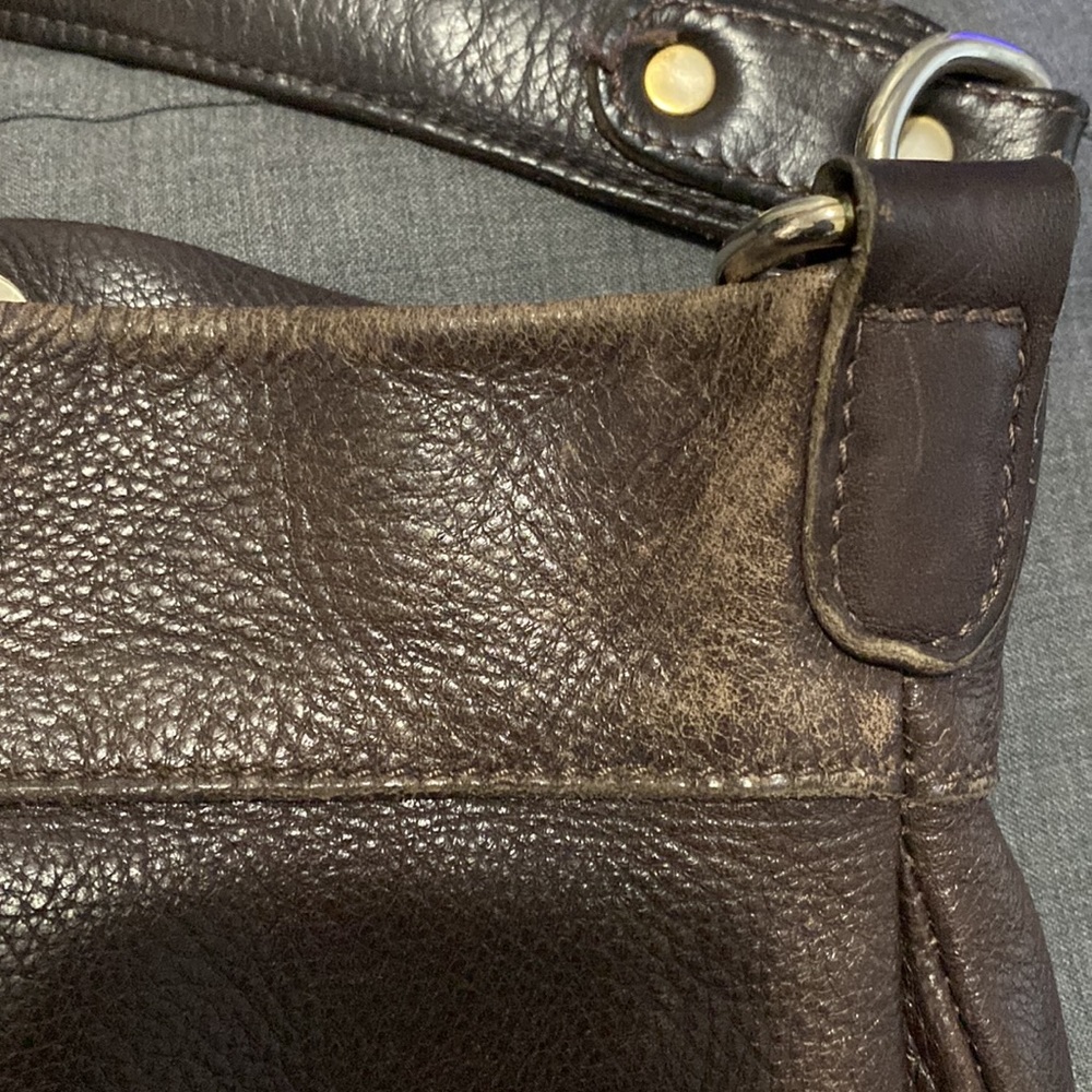 Roots Brown Hobo Genuine Leather Bag H14’X W14’ X D2.5’ - Picture 14 of 16